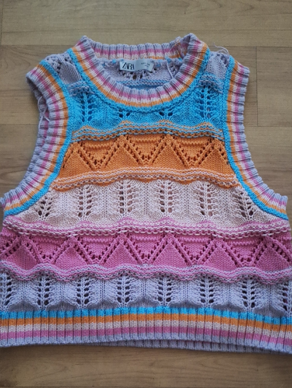 Zara Crochet knit vest multicolor size S